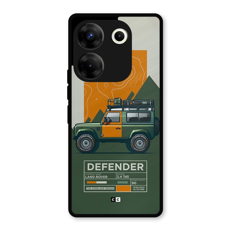The Defence Car Metal Back Case for Tecno Camon 20 Pro