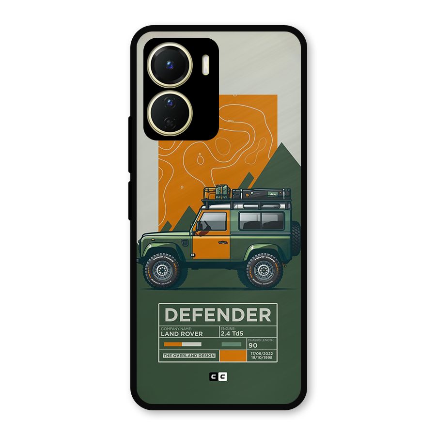 The Defence Car Metal Back Case for Vivo T2x