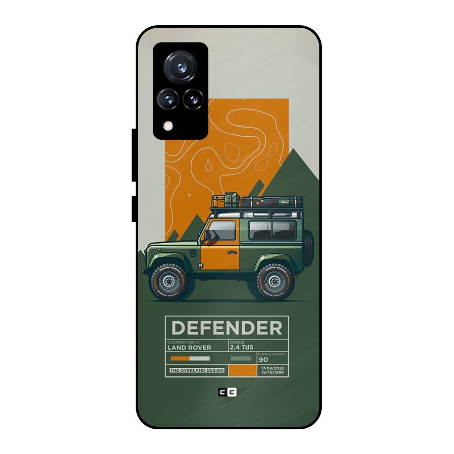 The Defence Car Metal Back Case for Vivo V21 5G
