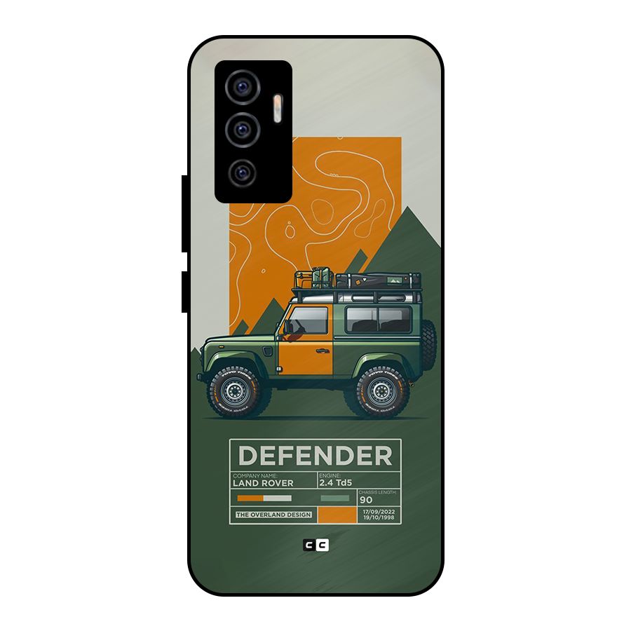 The Defence Car Metal Back Case for Vivo V23e