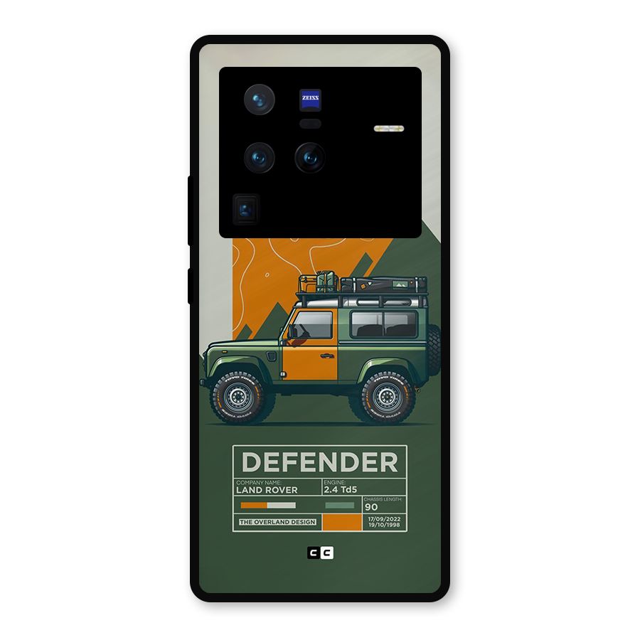The Defence Car Metal Back Case for Vivo X80 Pro