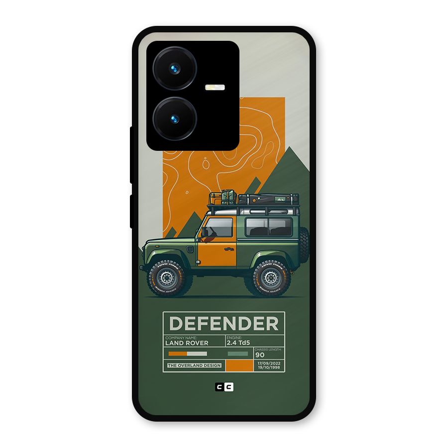 The Defence Car Metal Back Case for Vivo Y22