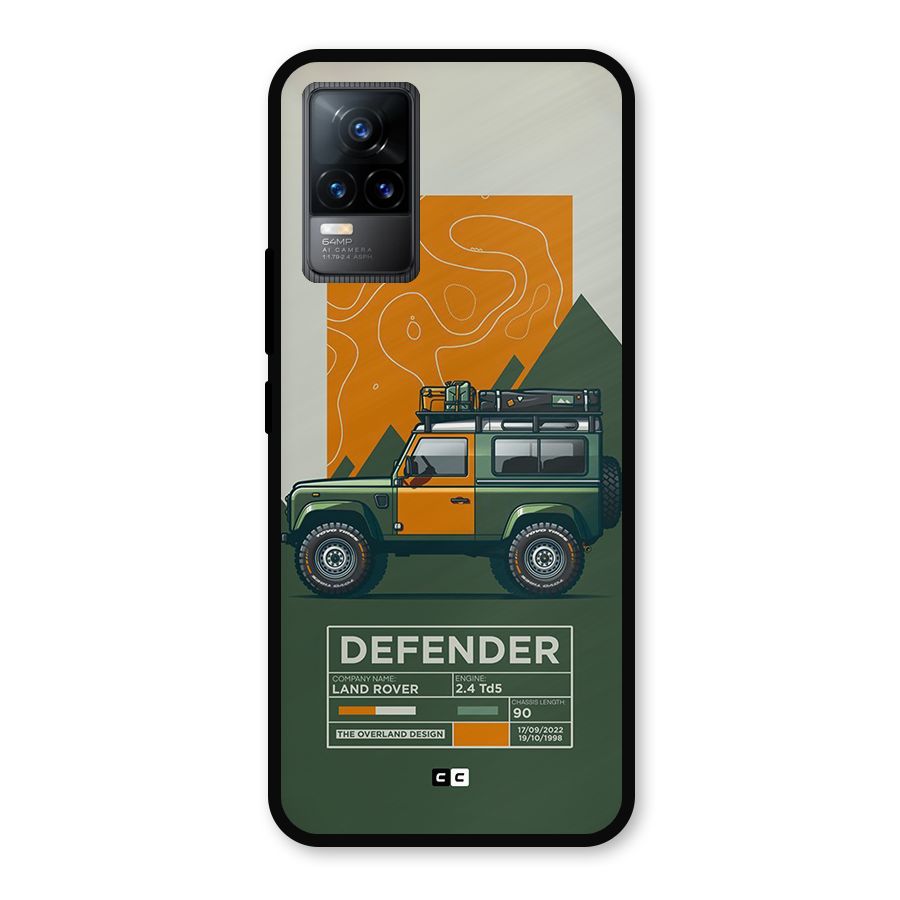 The Defence Car Metal Back Case for Vivo Y73