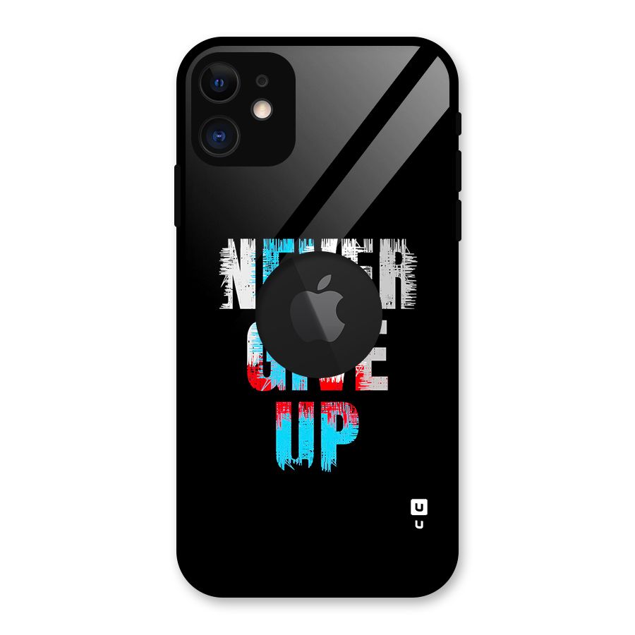 The Determined Glass Back Case for iPhone 11 Logo Cut