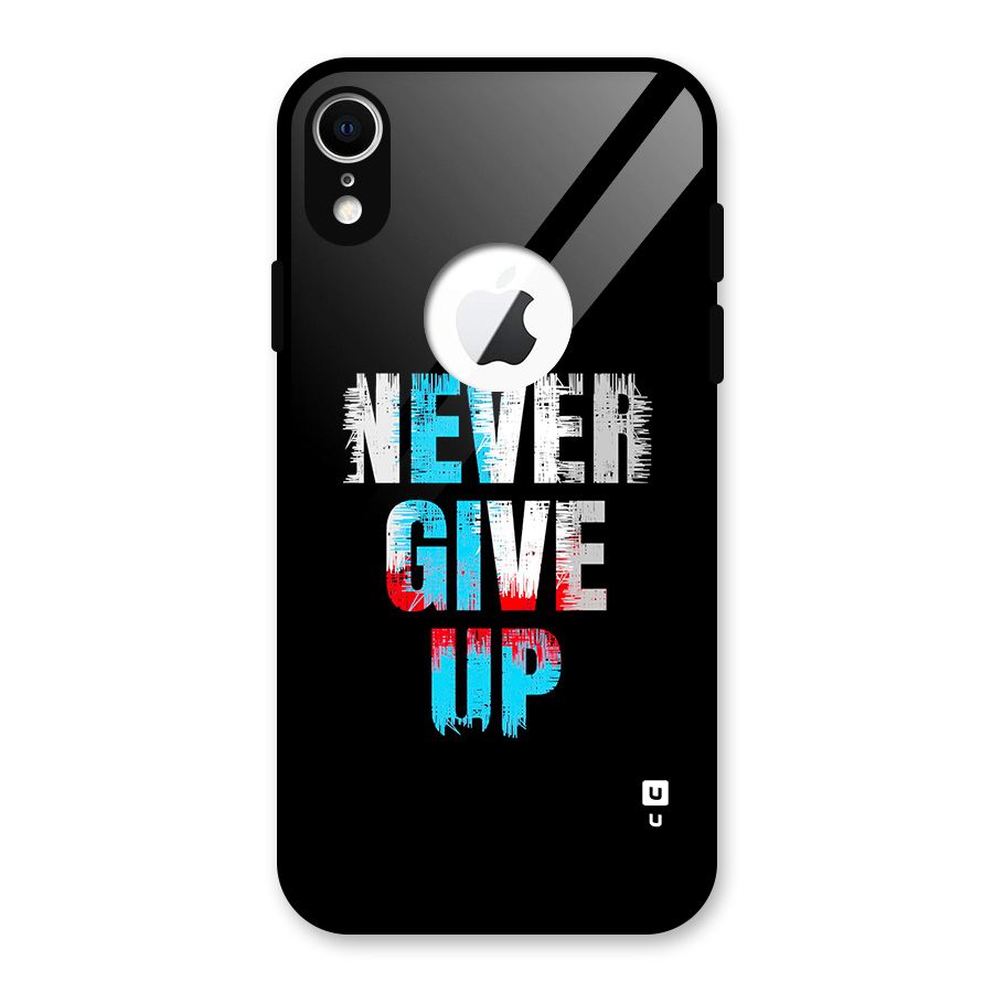 The Determined Glass Back Case for iPhone XR Logo Cut