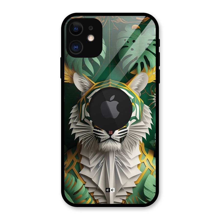 The Nature Tiger Glass Back Case for iPhone 11 Logo Cut