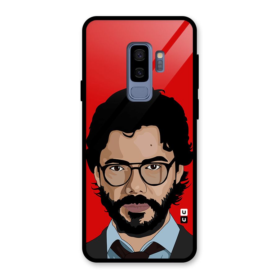 The Professor Illustration Art Glass Back Case for Galaxy S9 Plus