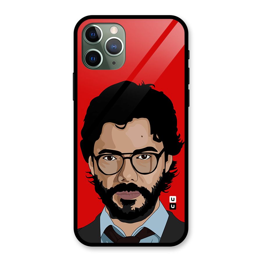 The Professor Illustration Art Glass Back Case for iPhone 11 Pro