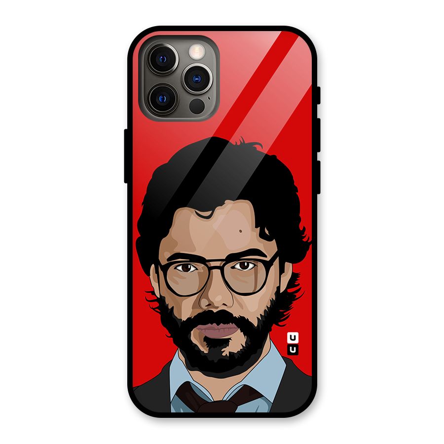 The Professor Illustration Art Glass Back Case for iPhone 12 Pro
