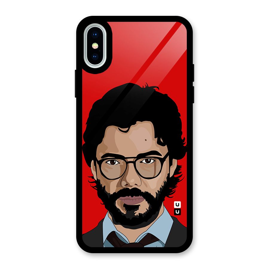 The Professor Illustration Art Glass Back Case for iPhone X