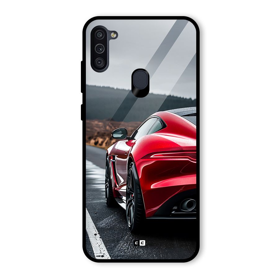 The Royal Car Glass Back Case for Galaxy M11