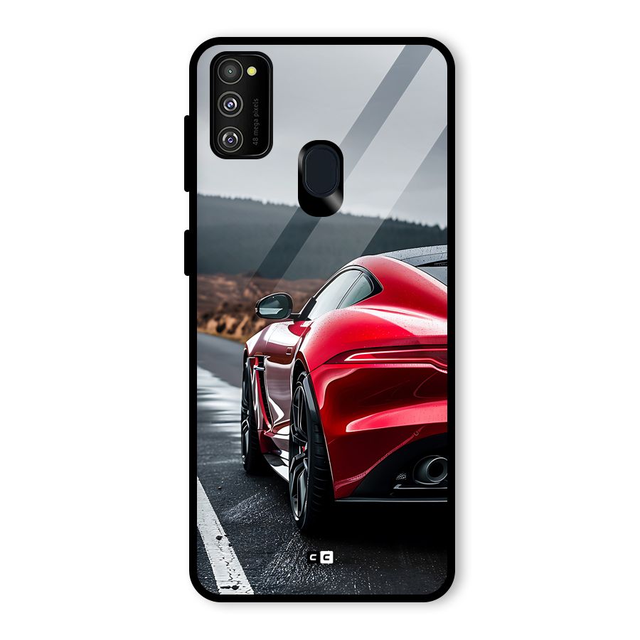 The Royal Car Glass Back Case for Galaxy M21