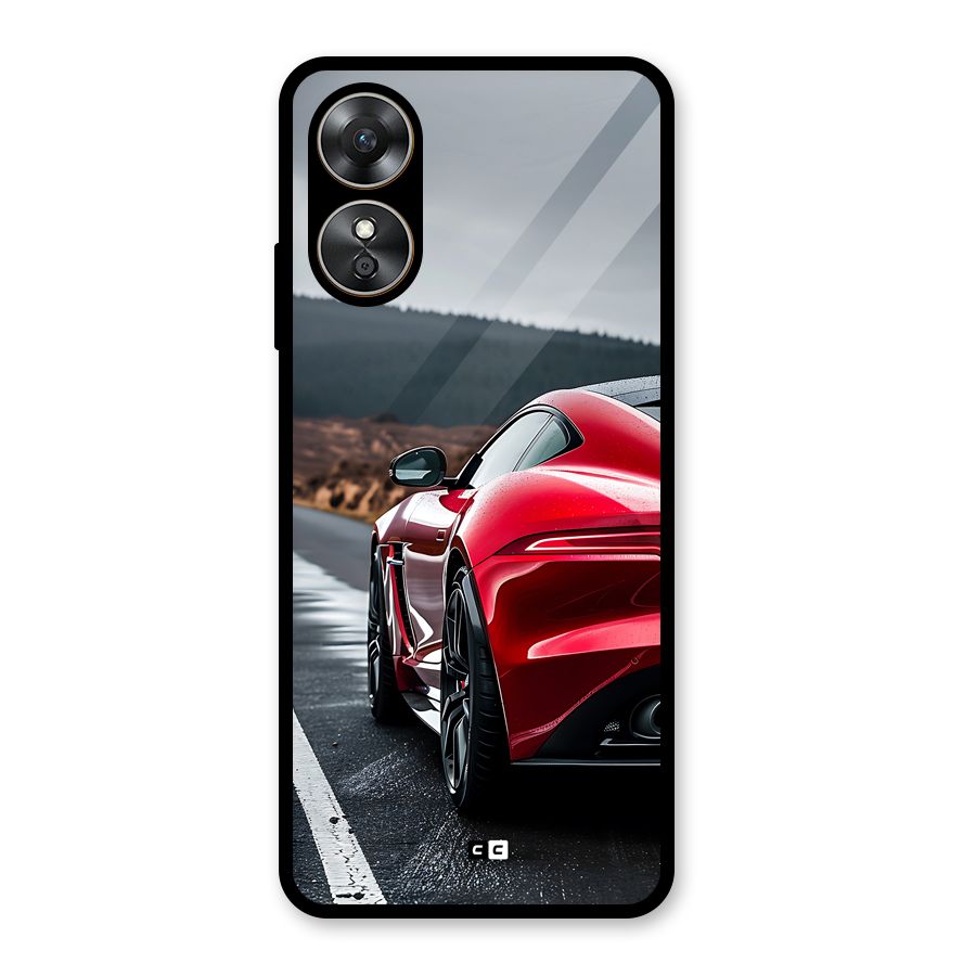 The Royal Car Glass Back Case for Oppo A17