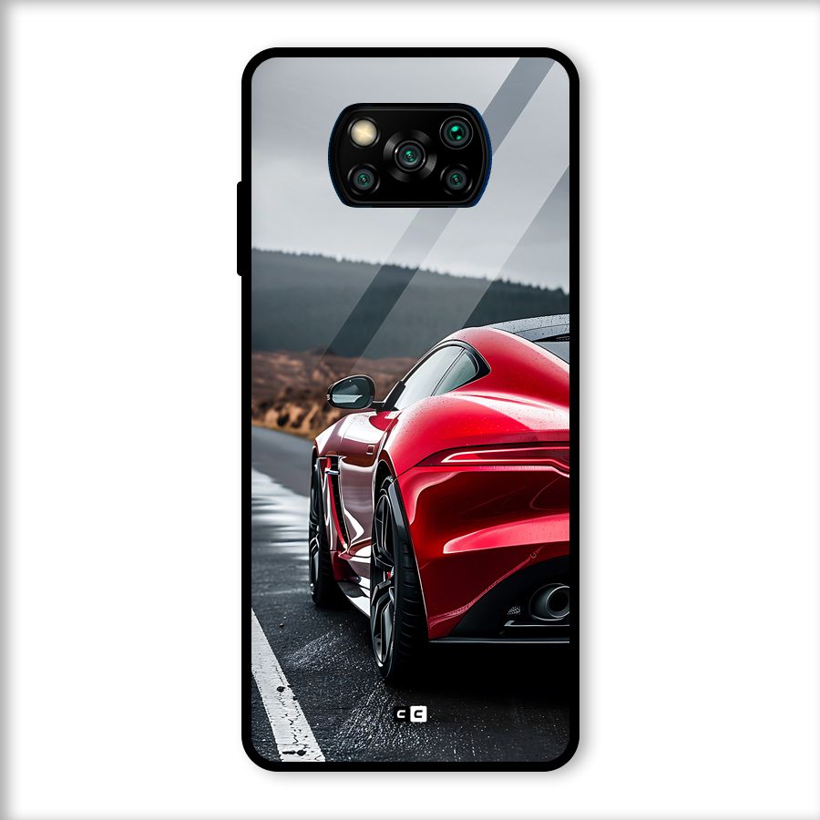 The Royal Car Glass Back Case for Poco X3