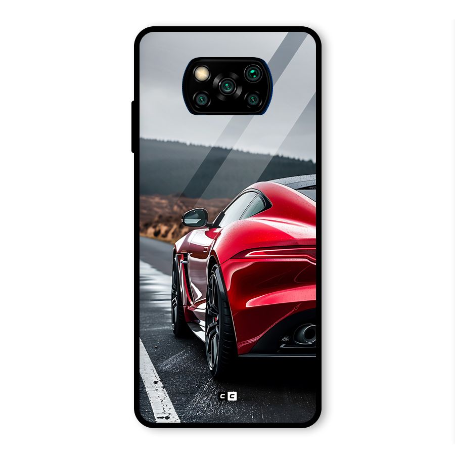 The Royal Car Glass Back Case for Poco X3 Pro