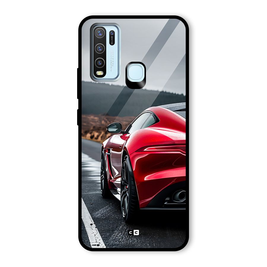 The Royal Car Glass Back Case for Vivo Y30