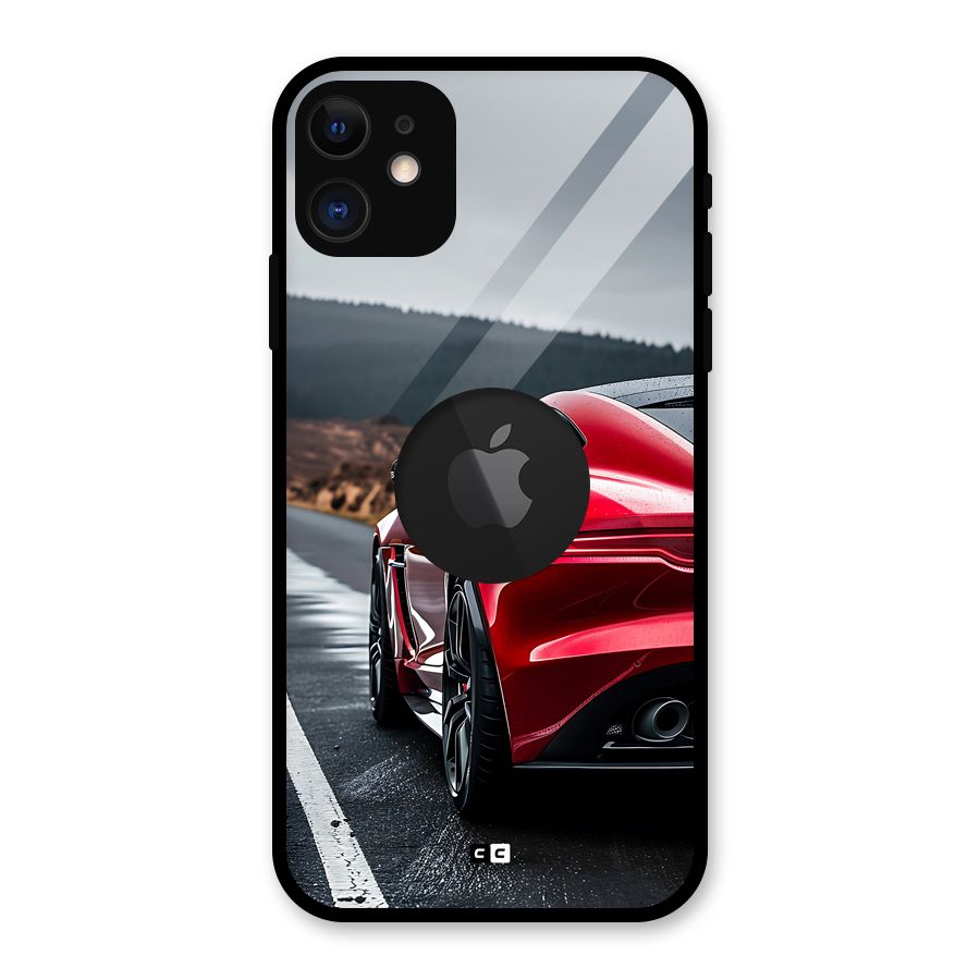 The Royal Car Glass Back Case for iPhone 11 Logo Cut