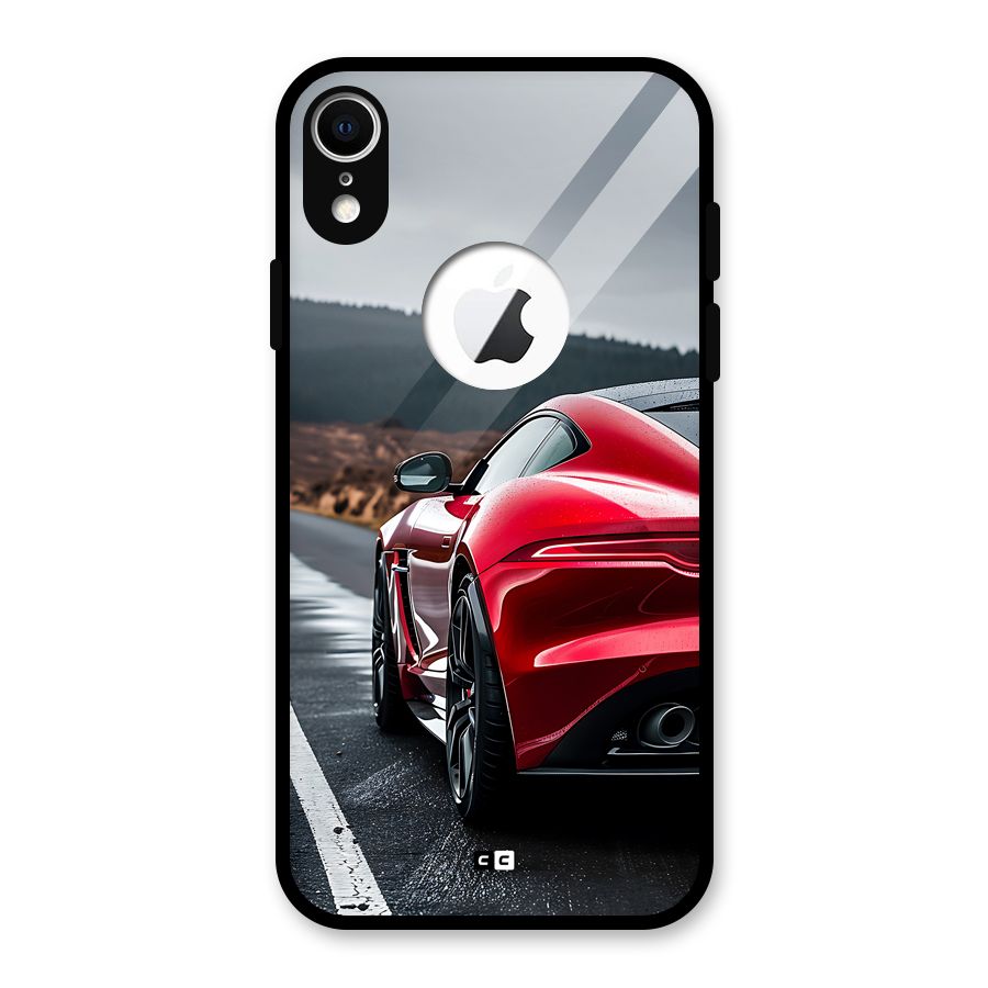 The Royal Car Glass Back Case for iPhone XR Logo Cut