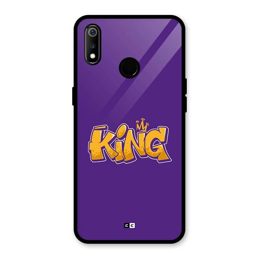 The Royal King Glass Back Case for Realme 3