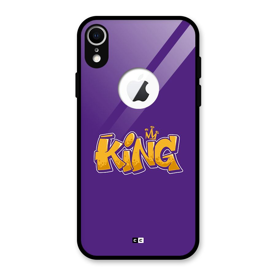 The Royal King Glass Back Case for iPhone XR Logo Cut