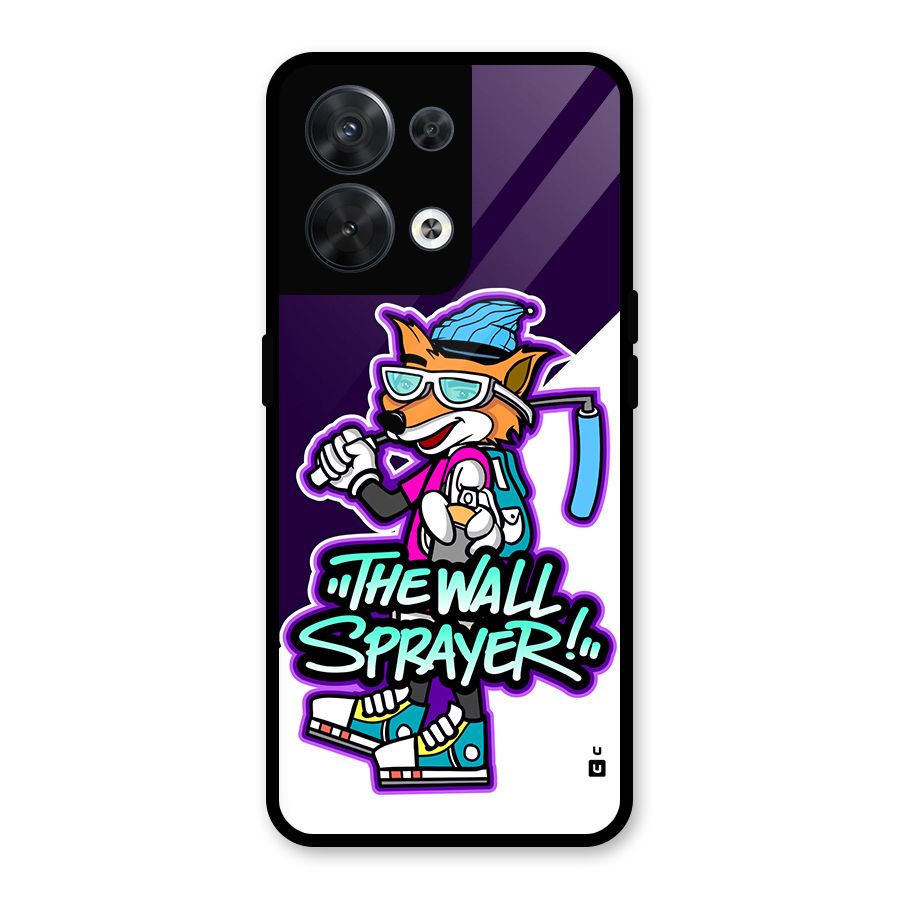 The Wall Sprayer Glass Back Case for Oppo Reno8 5G