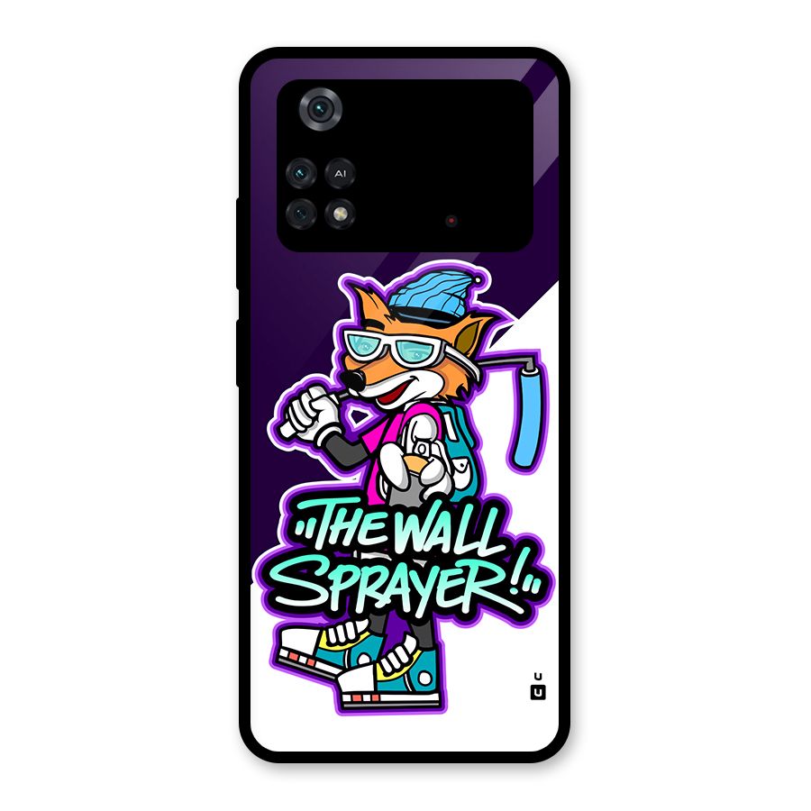 The Wall Sprayer Glass Back Case for Poco M4 Pro 4G