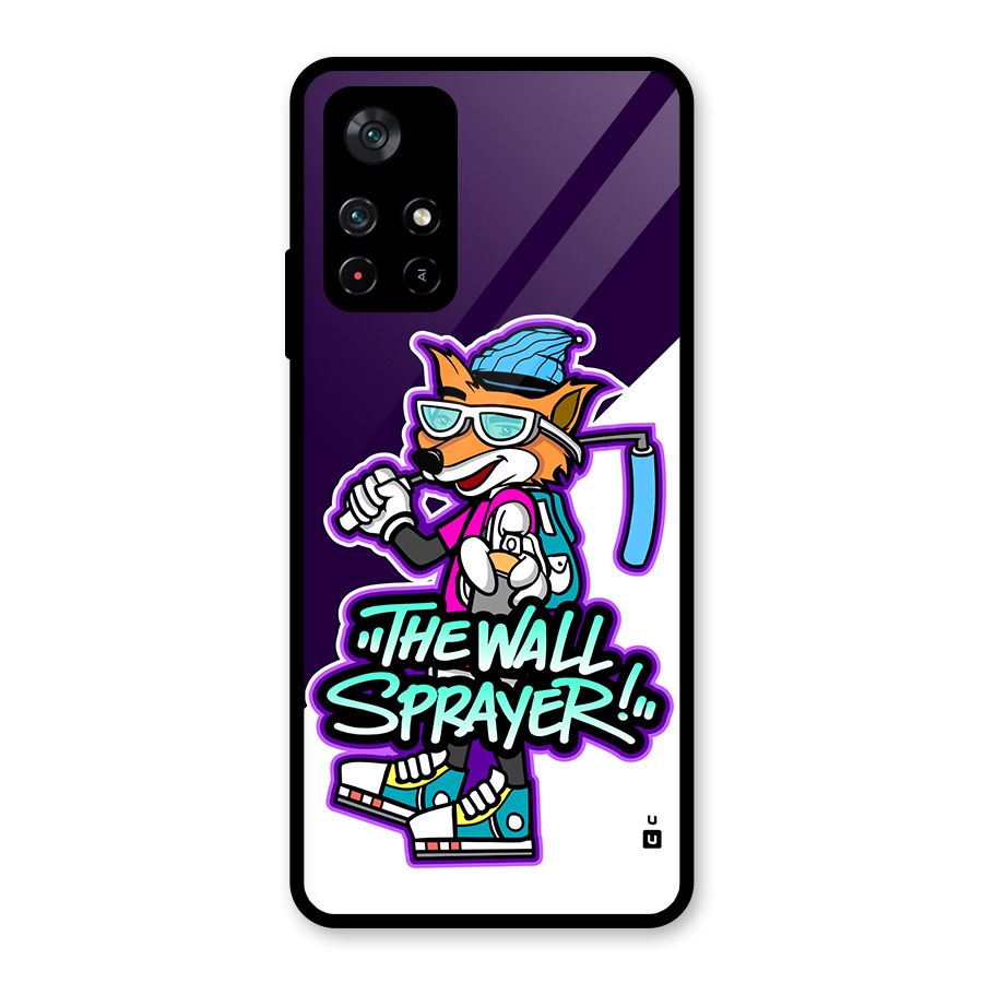 The Wall Sprayer Glass Back Case for Poco M4 Pro 5G