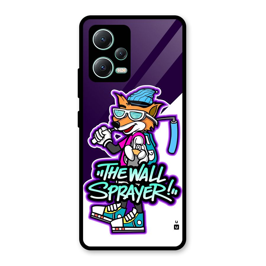 The Wall Sprayer Glass Back Case for Redmi Note 12 5G