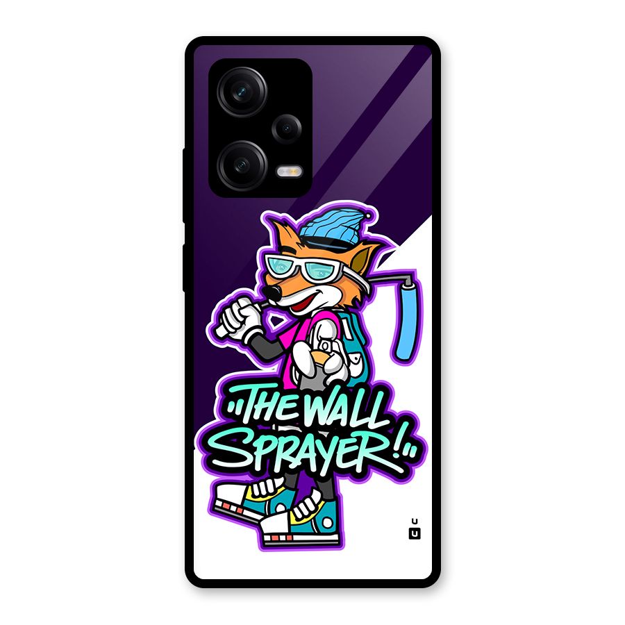 The Wall Sprayer Glass Back Case for Redmi Note 12 Pro