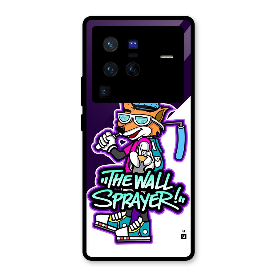 The Wall Sprayer Glass Back Case for Vivo X80 Pro