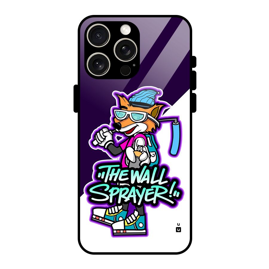 The Wall Sprayer Glass Back Case for iPhone 15 Pro Max