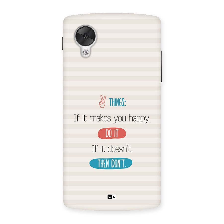 Think Then Back Case for Google Nexus 5