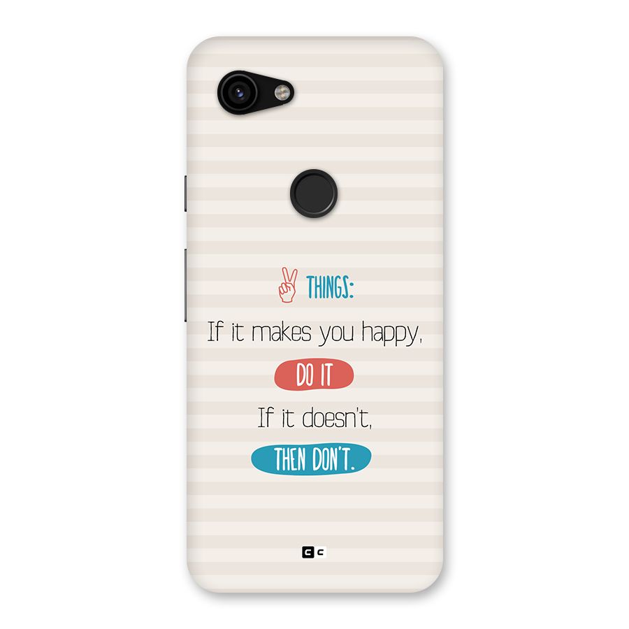 Think Then Back Case for Google Pixel 3a
