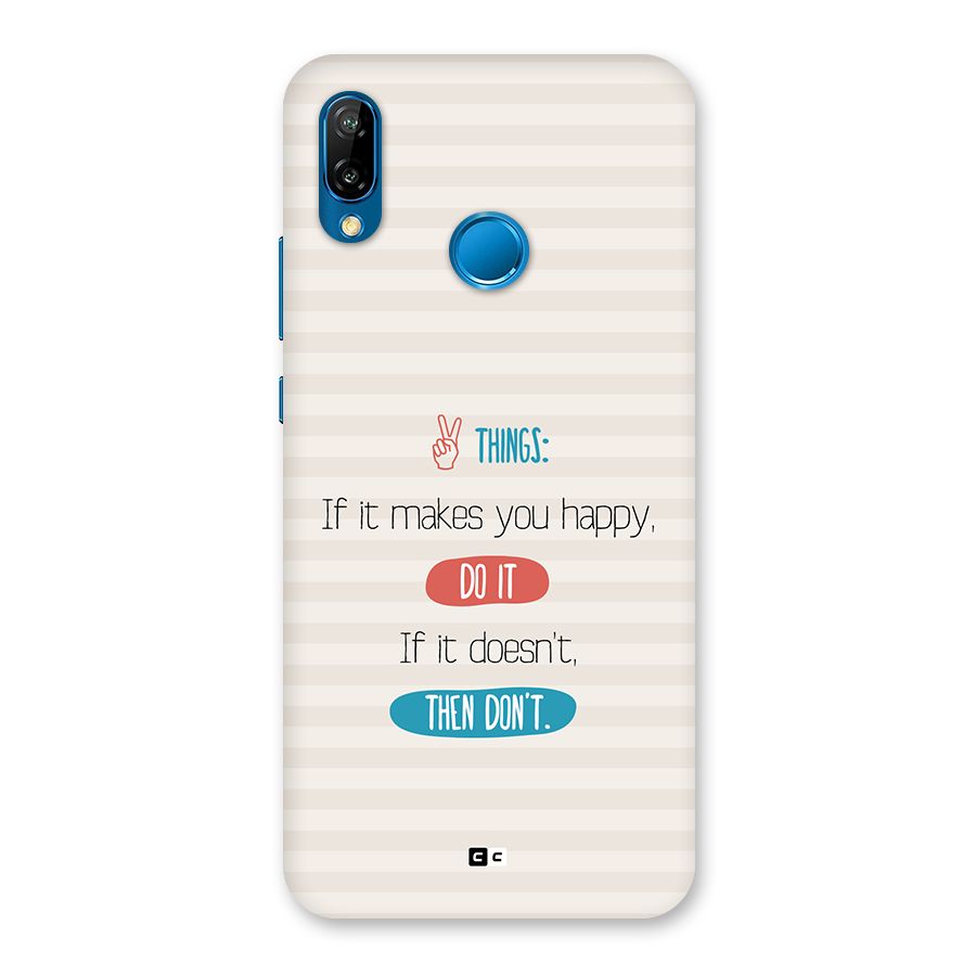 Think Then Back Case for Huawei P20 Lite