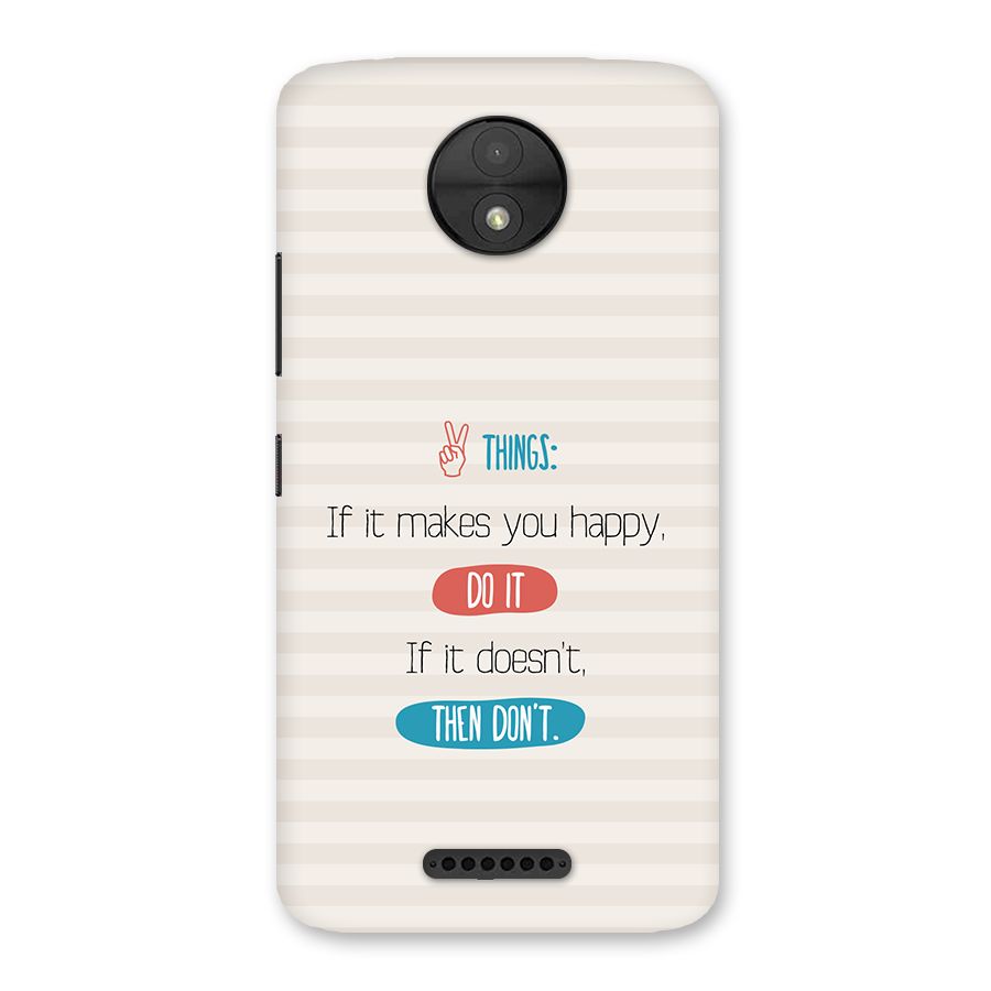 Think Then Back Case for Moto C