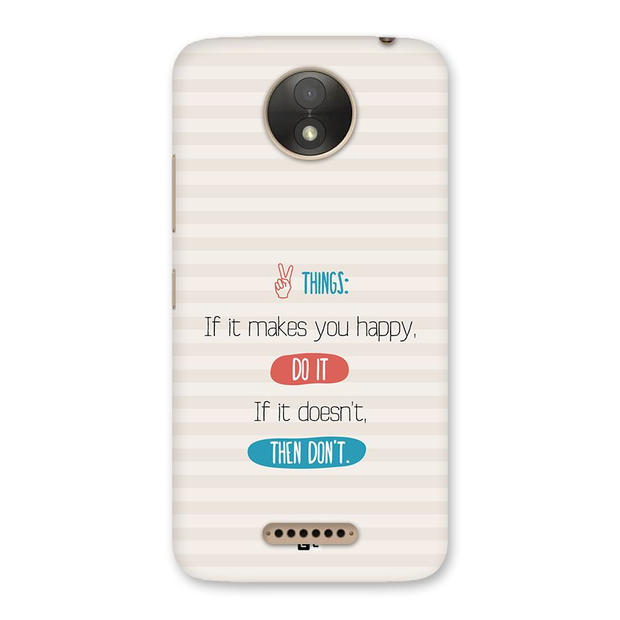 Think Then Back Case for Moto C Plus