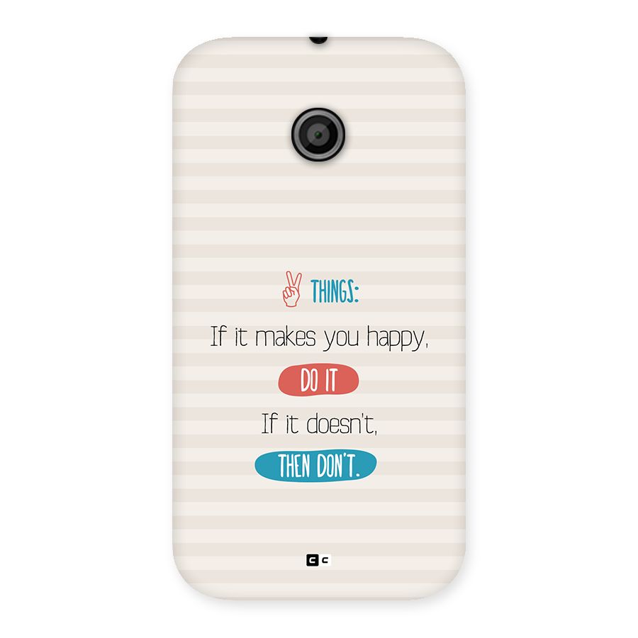 Think Then Back Case for Moto E