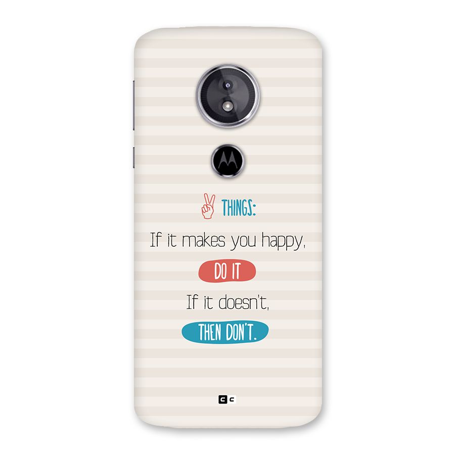 Think Then Back Case for Moto E5