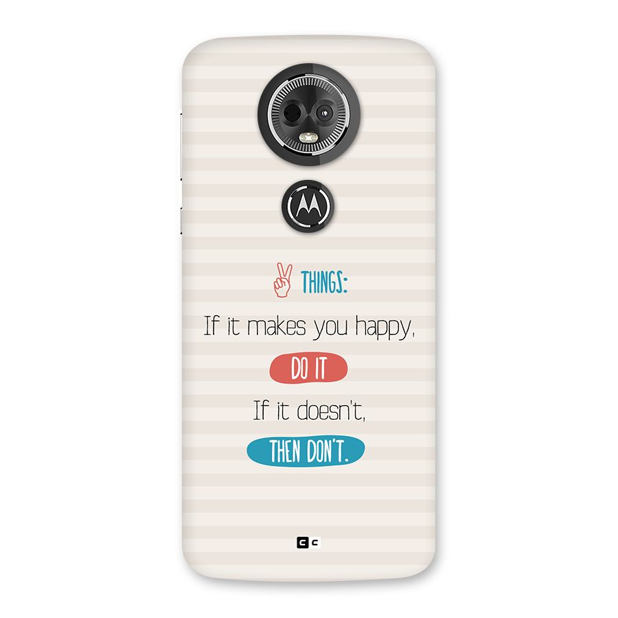 Think Then Back Case for Moto E5 Plus