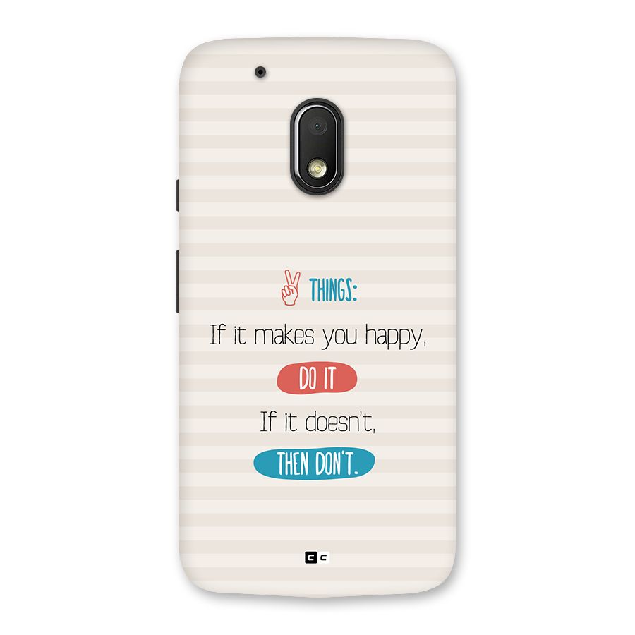 Think Then Back Case for Moto G4 Play