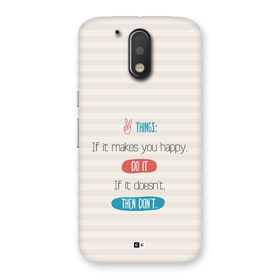 Think Then Back Case for Moto G4 Plus