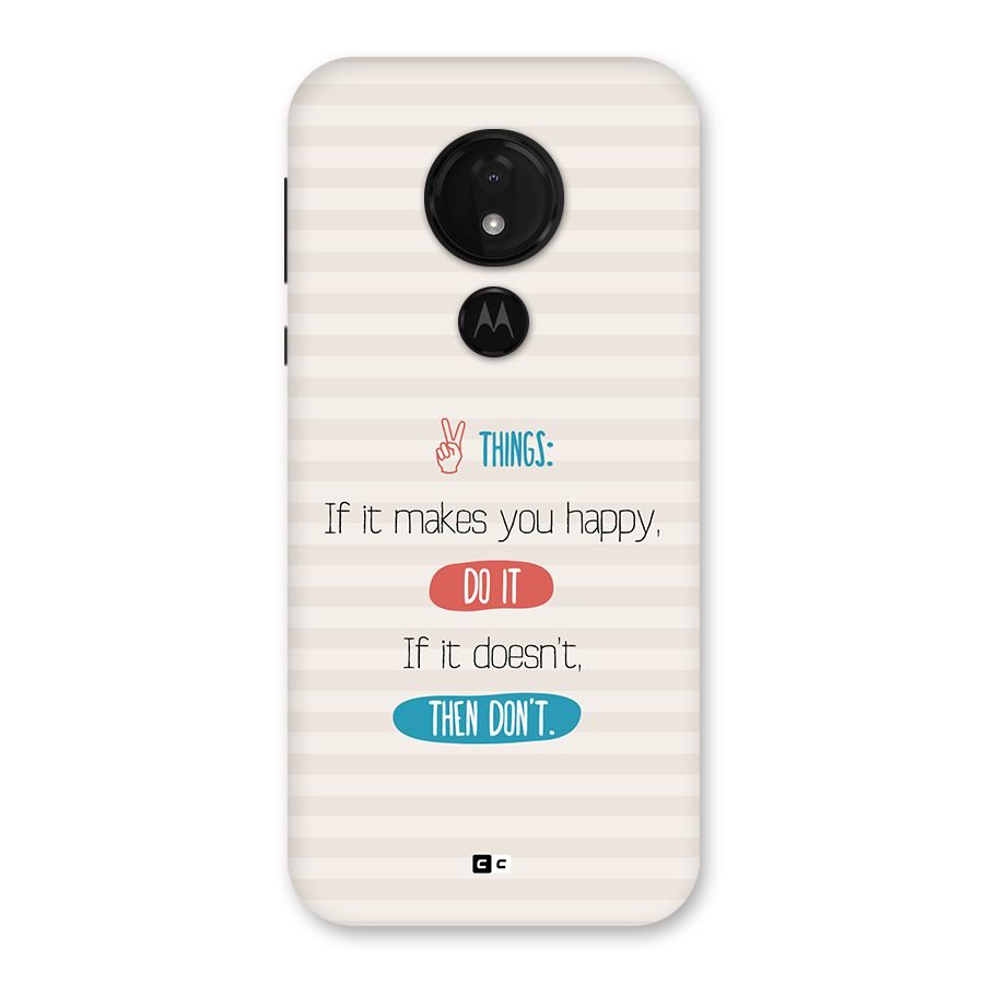 Think Then Back Case for Moto G7 Power