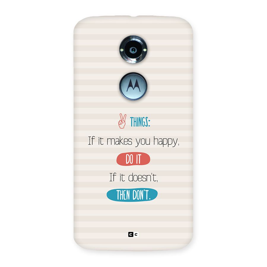 Think Then Back Case for Moto X2