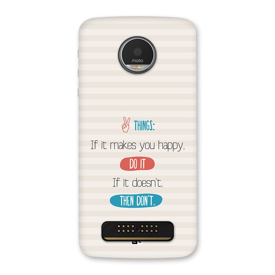 Think Then Back Case for Moto Z Play