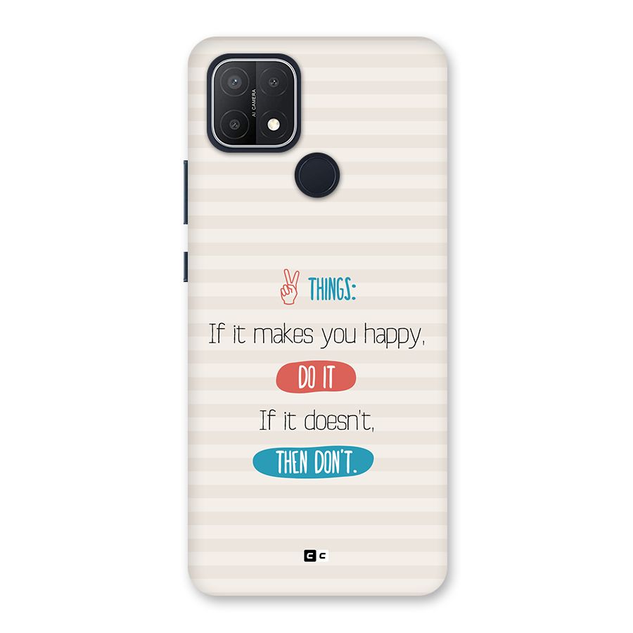 Think Then Back Case for Oppo A15s