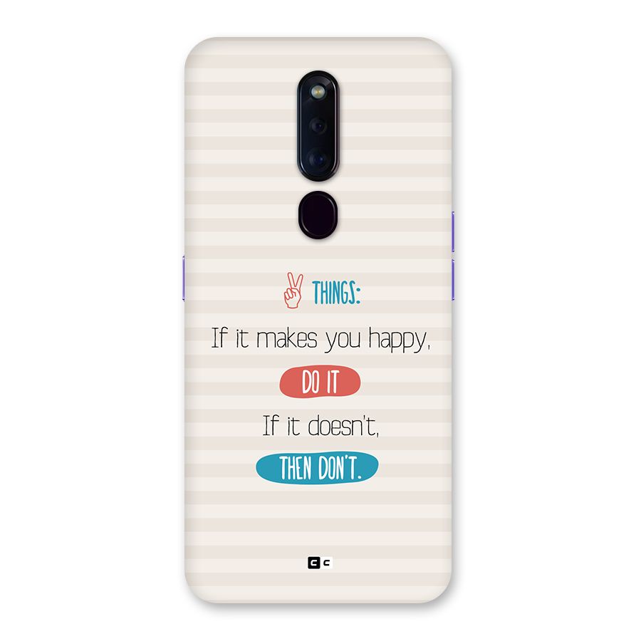 Think Then Back Case for Oppo F11 Pro