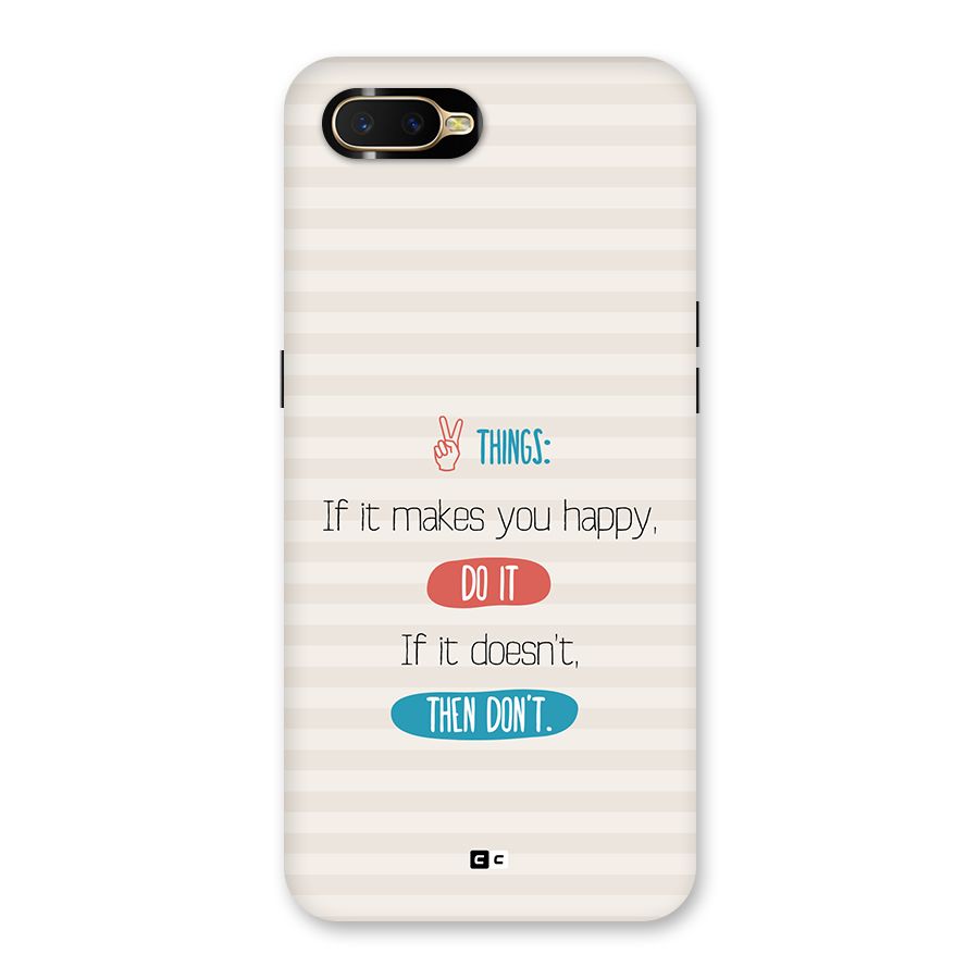 Think Then Back Case for Oppo K1