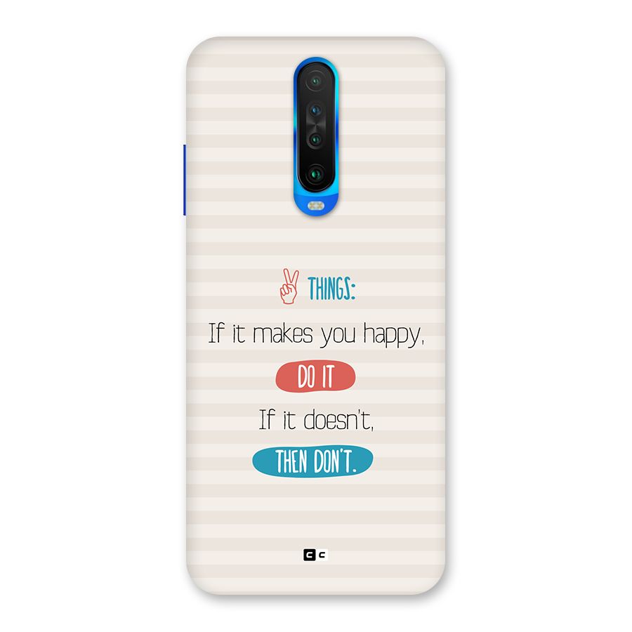 Think Then Back Case for Poco X2