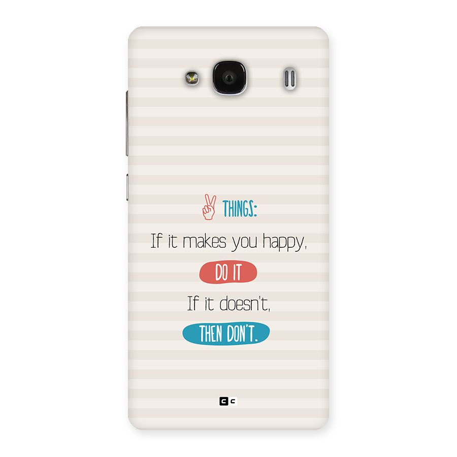 Think Then Back Case for Redmi 2s