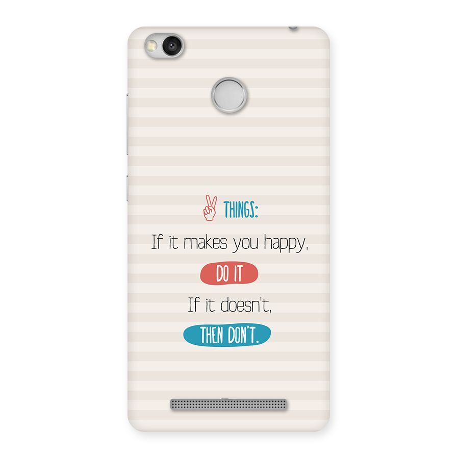 Think Then Back Case for Redmi 3S Prime